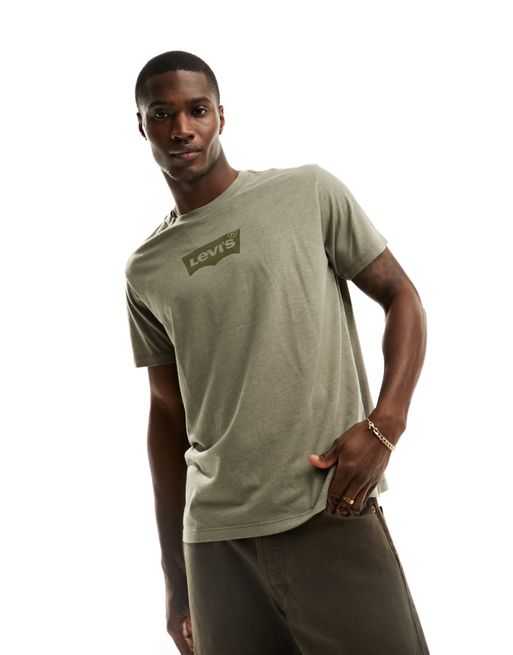 Levi's - Olivengrøn t-shirt med flagermuslogo