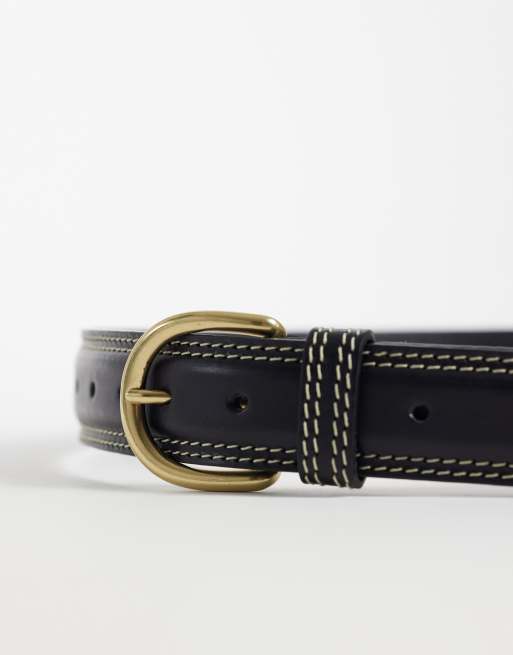 Levi's - Olivia - Cintura in pelle con bordi smerlati color caviale, 2 di 3