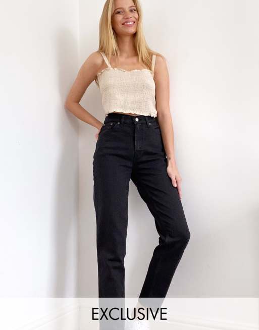 Levi's online exclusive mom jeans in black | ASOS