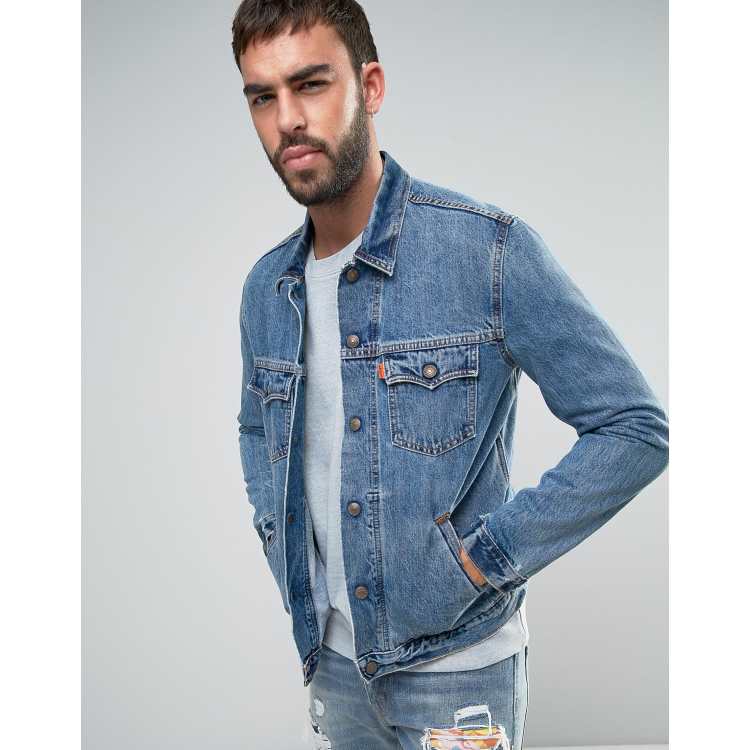 Levis Orange Tab Denim Trucker Jacket Garrett Wash | ASOS