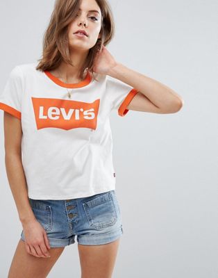 Levi's Orange Tab Logo Ringer T-Shirt 