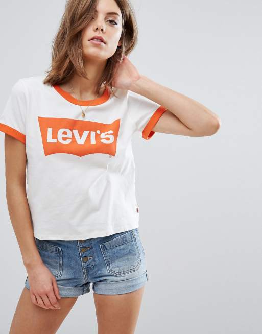 Levi's Orange Tab Logo Ringer T-Shirt | ASOS