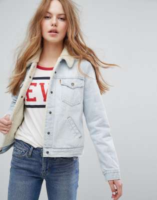 asos denim sherpa jacket