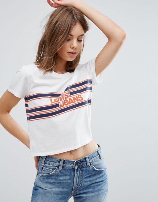 Levis Orange | Levi's Orange Tab Stripe Logo T-Shirt