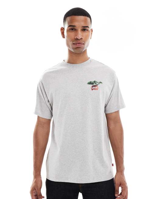 Levi's - Orchard - Oversized T-shirt met vintage Farm Fresh-print op de achterkant in gemêleerd grijs, 5 van 5