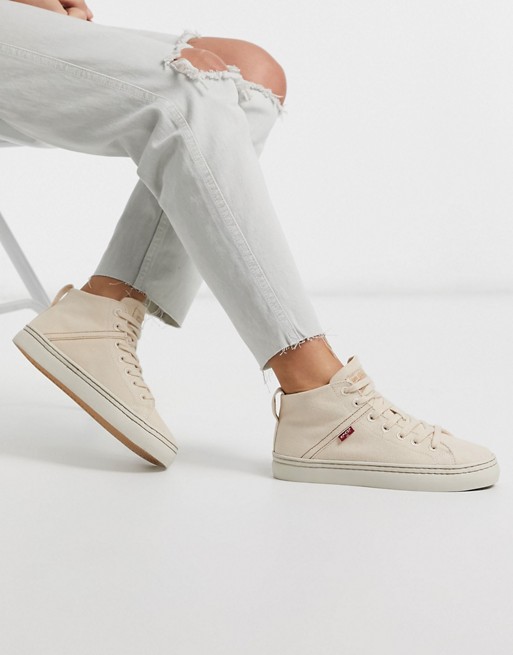 Levi's organic cotton sustainable high top trainer in white