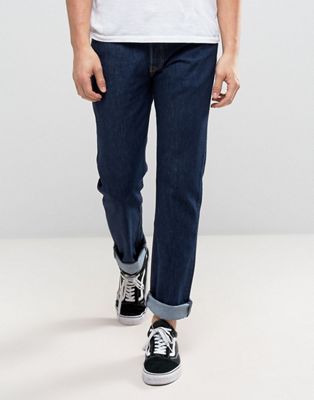 Levi's – Original 501 – Mörkblå straight jeans med normalhög midja
