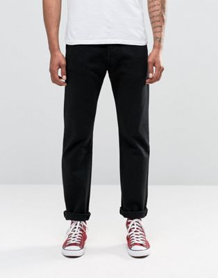 Levi's Original – 501 Svarta straight leg jeans med normalhög midja