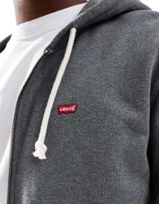 Levi's Original Batwing Logo Full Zip Hoodie In Gray