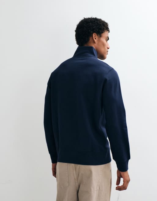 Levi's original batwing logo half zip sweatshirt in navy, 5 of 5