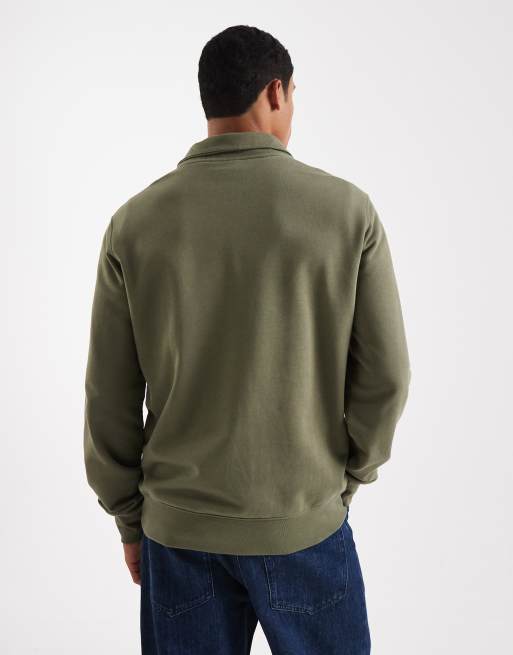 Levi's original batwing logo half zip sweatshirt in olive green, 3 of 5