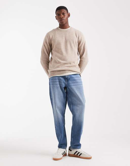Levi's original batwing logo knit jumper in beige marl, 2 of 5