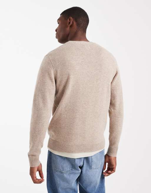 Levi's original batwing logo knit jumper in beige marl, 3 of 5