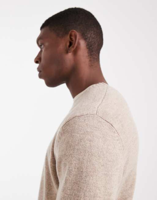 Levi's original batwing logo knit jumper in beige marl, 4 of 5