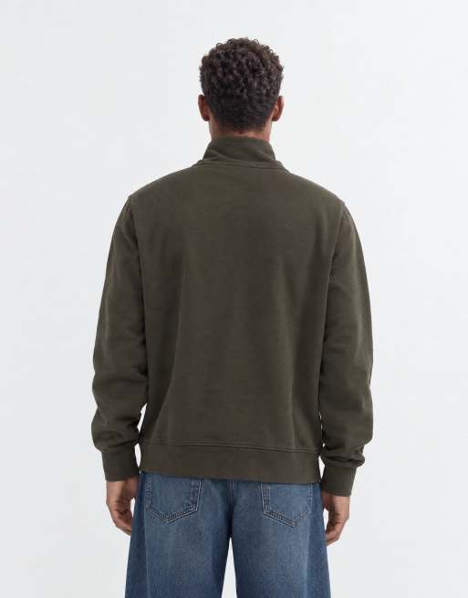 Levi's original batwing-logo sweatshirt med halv lynlås i brun, 8 af 9