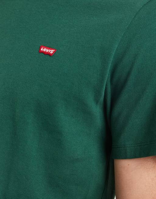 Levi's original batwing logo t-shirt in dark green, 3 of 5