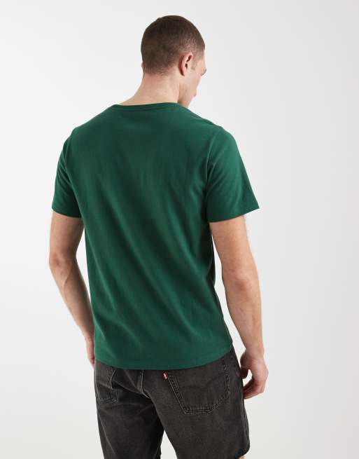 Levi's original batwing logo t-shirt in dark green, 5 of 5