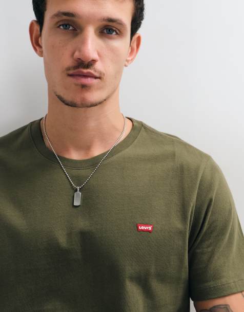 Levi's original batwing logo T-shirt in olijfgroen - view 1