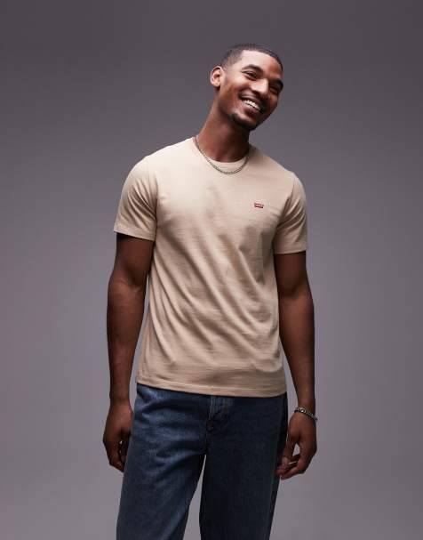 Levi's Original batwing logo t-shirt in tan