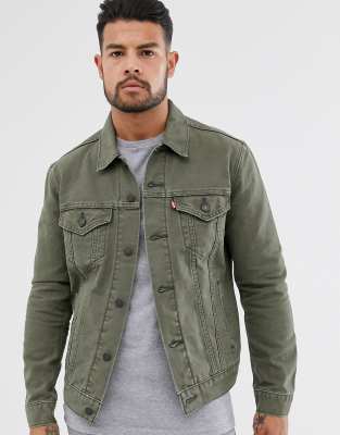 levi's trucker jacket olive