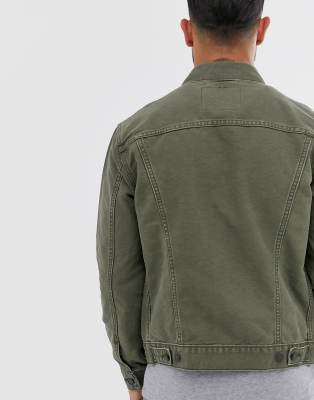 levi's olive trucker jacket