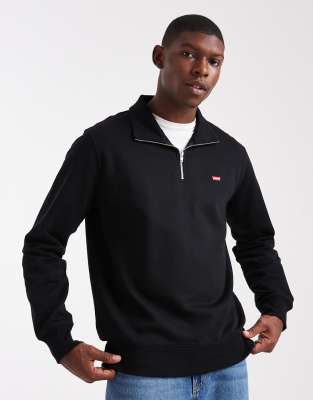 Levi's Levi's original hallmark logo 1/4 zip sweatshirt in black