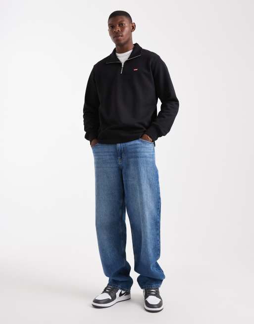 Levi's - Original Hallmark - Sudadera negra con cremallera corta y logo, 2 de 5