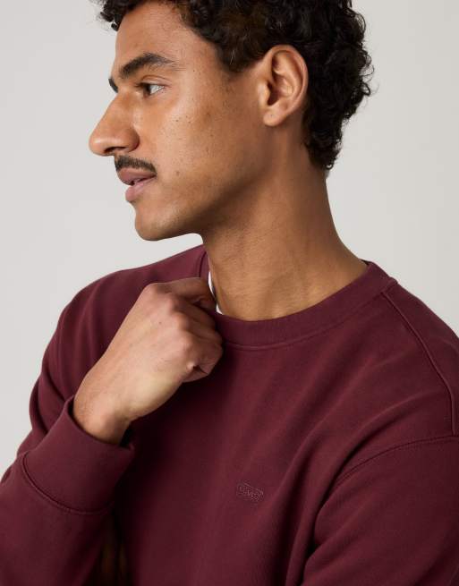 Levi's Original housemark crewneck jumper in burgandy, 3 of 4