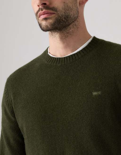 Levi's Original housemark jumper in dark green, 3 of 4
