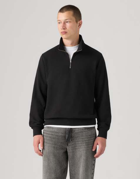 Levi's Original housemark quarter-zip pullover in black - view 1