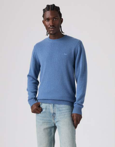 Levi's Original housemark sweater in blue denim - view 1