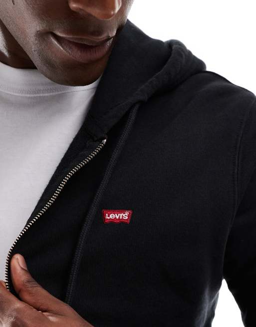 Levi's – Original – Kapuzenjacke in Schwarz mit Reißverschluss und Fledermaus-Logo, 4 von 5