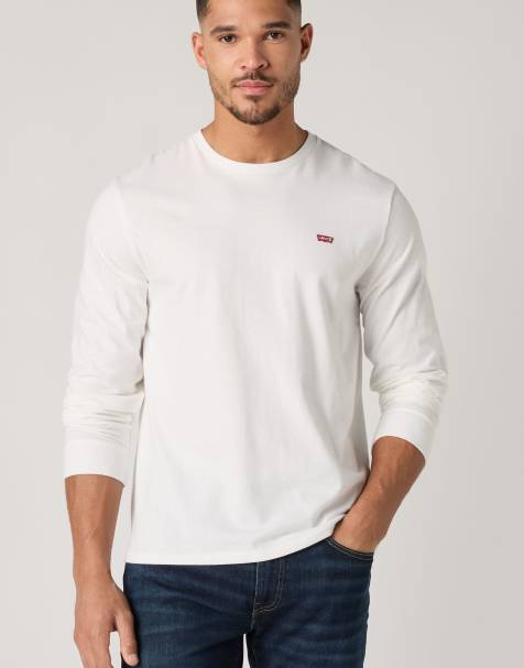 Levi's – Original – Langärmliges Shirt aus Baumwolle in neutralen Farben mit Aufnäher - view 1