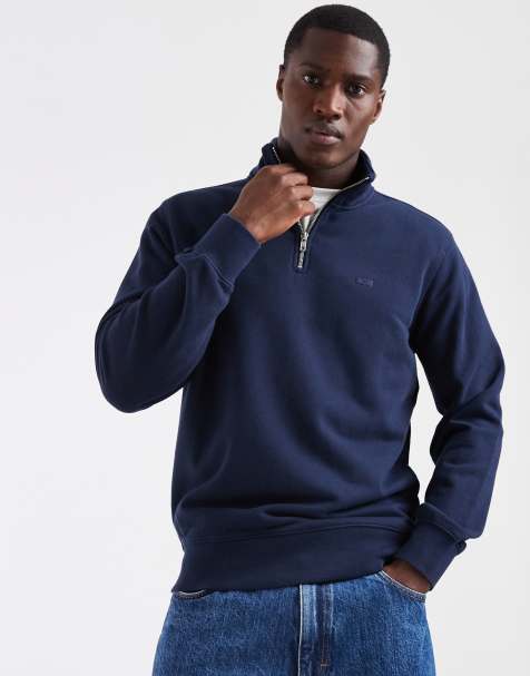 Levi's – Original – Marinblå sweatshirt med 1/4-lång dragkedja - view 1