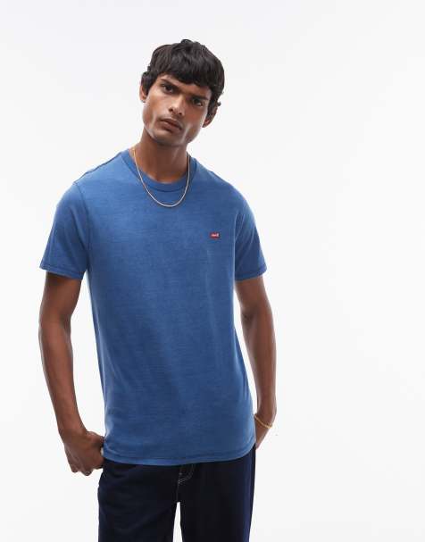 Levi's – Original – Marinblå t-shirt med fladdermuslogga - view 1