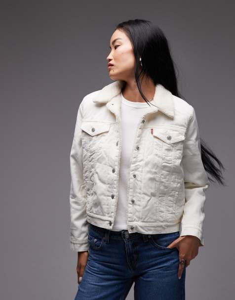 Levi's – Original – Naturvit truckerjacka i sherpafleece - view 1