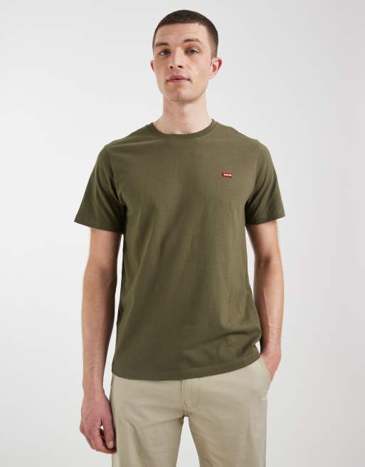 Levi's - Original - Olivengrøn T-shirt med lille flagermusvingelogo, 3 af 5
