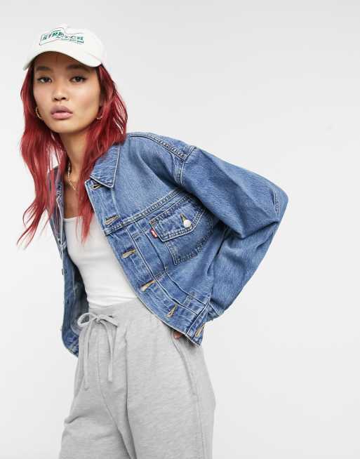 Oversized trucker hot sale denim jacket