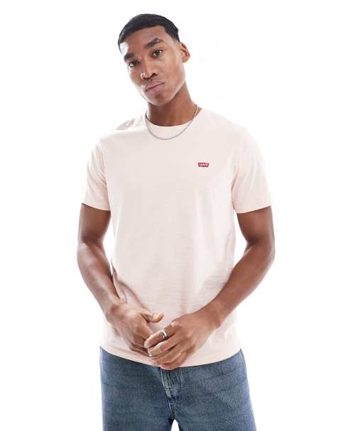 Levi's – Original – Rosa t-shirt i slubvävd jersey med bågformad logga - view 1