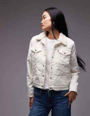 Levi's - Original - Sherpa-Trucker-Jacke in Ecru-Weiß