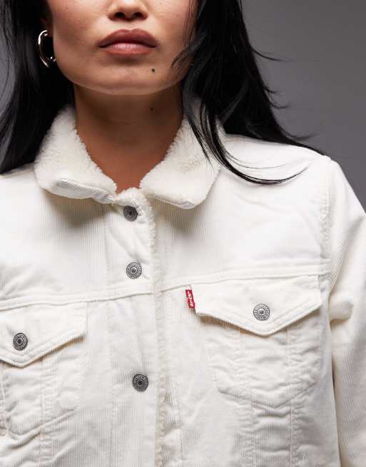 Levi's – Original – Sherpa-Trucker-Jacke in Ecru, 3 von 4