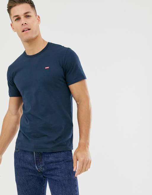 Levi's original small batwing logo t-shirt in dress blues | ASOS