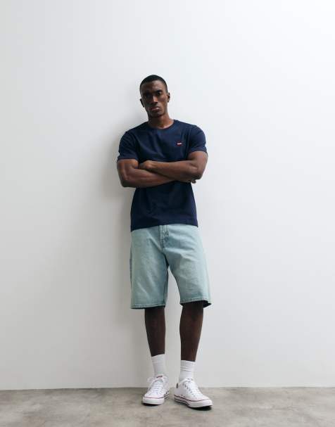 Levi's original small batwing logo t-shirt in dress blues