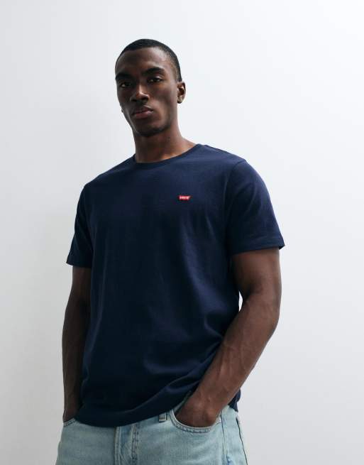 Levi's original small batwing logo t-shirt in dress blues, 3 of 5