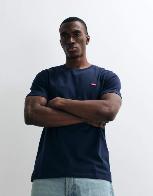 Levi's original small batwing logo t-shirt in dress blues, 5 of 5