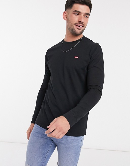 Levi's original small batwing long sleeve top in mineral black