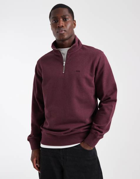 Levi's original sweatshirt med 1/4-dragkedja i rött - view 1