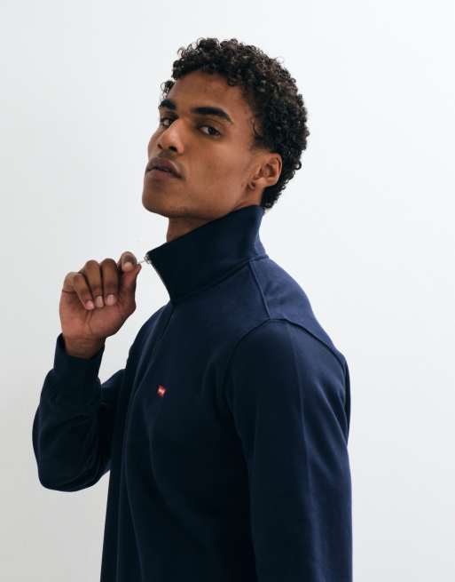Levi's - Original - Sweatshirt met halve rits met vleermuislogo in marineblauw, 4 van 5