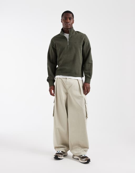 Levi's Original Sweatshirt mit 1/4-Reißverschluss in Dunkelgrün, 2 von 5