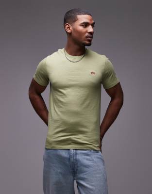 Levi's Original - T-shirt in jersey verde chiaro fiammato con logo batwing - view 1
